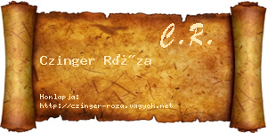 Czinger Róza névjegykártya